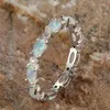 Cluster Rings Vintage Opal for Women Girls Statement Finger Accessories Gift Fashion Jewel JZ637