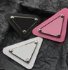 3 Colors Triangle Badge Women Pins Fashion Clothes Hat Accessories Designer Letter Printed Brooches for Party8833934