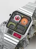 Wristwatches Square Dial Chronograph Quartz Watches For Men Fashion Digital Display Analog Watch