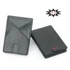 Wallets Men's Carbon Fiber Short Blocking Wallet Bifold Money Clip Slim Holder Vintage Business Coin Purse