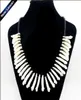 Real Wolf Tooth Fangs Canine Pendant Chain Black Glass Beaded Strand Choker Chunky Statement Bib Necklace Amulet Tribal Jewelry 205775113