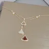 Jupe en agate de nacre en argent sterling 925, pendentif cinq pièces, collier pour dames, marque de mode, bijoux de luxe de fête, nouvelle collection