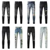 Mens Jeans Designers Bad Friend Jeans Black Jeans Designer Pants Bad Friend Jeans Purple Stacked Jeans Men Jeans Uomo Slim Fit Jeans Hole Rock Revival Ruin Hole