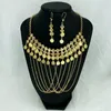 Necklace Earrings Set Bridal Featured Coin Women Design Gold Jewelry