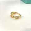 Band Rings Fashion Designer Gold Ring Band Rings Bague For Women Lady Party Wedding Lovers Gift Engagement Jewelry Rose Sier Drop Deli Dh4Mx