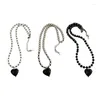 Anhänger Halsketten Mode Handgemachte Perlen Halskette Für Frauen Süße Herz Sommer Mädchen Choker Kragen Kette Jewerly Geschenk