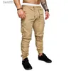 Męskie spodnie jesień mężczyźni spodnie Hip Hop Harem Joggers Pants 2020 Nowe spodnie Męskie Solid LTI-kieszeni Spodne