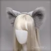 ヘアクリップシミュレートされた獣の耳ヘッドバンドアニマルヘッドドレスナイトパーティーコスプレプロップハロウィーン装飾ギフトアクセサリー