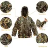 Cappellini da ciclismo Maschere Ghillie Suit Uomo Donna Bambini 3D Leafy Bionic Camouflage Caccia Abbigliamento CS Tiro Tattico Militare Combattimento Abbigliamento Set 231212