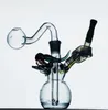 Mini Queimador de Óleo de Vidro Hookah Bong Tubulações de Água Inline Matrix Perc 10mm Joint Recycler Dab Rig Ash Catcher