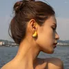 Boucles d'oreilles en acier inoxydable pour femmes, Texture épaisse, plaqué or 18 carats, goutte d'eau, dégradé de couleur, ternissement d'oreille, bijoux gratuits