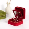Bolsas de joyería Caja organizadora de joyas de terciopelo para mujer Caja de almacenamiento portátil con cremallera de viaje con espejo Viaje diario
