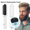 Piastra per capelli Wireless portatile USB Professionale Riscaldamento rapido Styling Ferro Pettine Piastra multifunzionale in ceramica Bigodino per capelli barba 231211