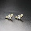 Stud Earrings Cute Bat For Women Trend Gothic Cartilage Ear Accessories Gold Color Zirconia Fashion Jewelry 2023