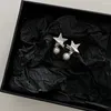 Stud Earrings Metal Five-pointed Star Pearls For Women Girls Novel