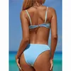 Damenbadebekleidung Sexy Ring Badeanzug Beachwear Bikini Frauen Badeanzug 2023 Micro Female Braizlian Ribbed Bikinis Set