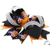 Hair Clips & Barrettes New Halloween Hair Clips Girls Baby Ribbon Bows Barrette For Children Kids Cute Cartoon Fashion Party Headwear Dhyvi