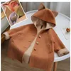 Jassen Zuid-Korea Kinderkleding 2023 Herfst Cartoon Leuke Tweed Jas Voor Jongens En Meisjes Verdikte Wollen