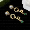 Key Style Shiny Rhinestone Earrings Studs Designer Letter Plated Earrings for Women Valentines Day Christmas Gift