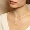 Pendant Necklaces Star Moon Gold Color Square Locket Pendants For Women Openable Po Frame Glossy Family Pet Picture Necklace Love Gift