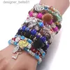 Charme Armbänder 10 teile/satz Mix Farbe Baum Blume Herz Legierung Anhänger Perlen Böhmischen Armbänder Frauen Naturstein Armband Armreifen Für partyL231214