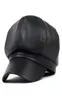 Women039s Chapeau octogonal en cuir PU mat mode coréenne imperméable coupe-vent bérets de couleur unie sauvage bord incurvé casquette à pointe 3147622