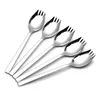 Dinnerware Sets 6 Dessert Spoons Cake Stainless Steel Noodles Long Handle Salad For Home Shop Coffee