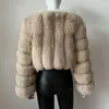 Dames Bontjas V-hals Winter Vrouw Lange Mouw Warm Damesmode Luxe Jas Teddy Chic Uitloper 2023