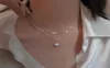 S925 argent sterling étoile lune Double collier femmes clavicule chaîne brillant diamant mode bijoux accessoires 2208189090789