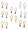 Real 925 Sterling Silver Hoop Earrings for Women Round Earings Minimalist Colorful Zircon Jewelry pendientes gift1634010