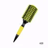 Hair Brushes Professional 6pcs/set Yellow Wood Handle Boar Bristles Round Hair Comb Hairdressing Hair Brush Barber Salon Styling Tools 231211