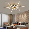 Lustres modernos estilo simples LED candelabro para sala de estar quarto jantar estudo lâmpada preto ouro design controle remoto luz de teto