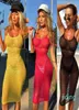 Wolewomens pizzo sexy all'uncinetto estivo costume da bagno bikini coperchio di costumi da bagno su un abito da spiaggia caviglie a un pezzo tops1155369