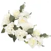 Dekorativa blommor 2 st roskrans Candlestick Garland Artificial Fake Wreaths Ring Party White Rings