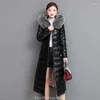 Women's Trench Coats Real Leather Jacket Women With Fur Collar Fashion Long Black Sheepskin Warm Puffer Casual Coat