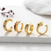 Backs Earrings Colorful Shining Zircon Ear Bone Clip For Women Girls Golden Color Eyes Cuff Cartilage