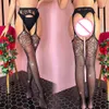 Dames strass visnet body kousen sexy club party kousen lingerie leggings erotische holle mesh jarretel panty sexy