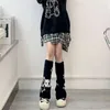 Women Socks Girls Knitted Flared Sleeves Gothic Baggy Cuffs Ankle Heaped Patterned Long