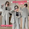Clothing Sets Korean Suit For Girls Fashion Jacket Coat Wide Leg Pants Two Pieces Spring Autumn Teenager Girl Cool Formal Outfits