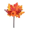 Fiori decorativi Decorazione di Halloween Zucca Pigna Agrifoglio Bacca rossa per Ghirlanda autunnale del Ringraziamento fai-da-te