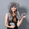 Bérets femmes cheveux chaud Rex peau haut queue fourrure chapeau hiver mode tendances