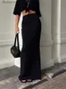 Gonne Tossy moda per le donne gonne lunghe nere vita alta sottile senza soluzione di continuità elegante abito da donna casual estate 2023 nuovo Fe Maxi gonneL231212