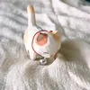 Decorative Figurines Cute Kitten Ornaments Wood Carving Hand Children's DIY Color Painting Type Of Landscape Creation Toys Birthday Gift