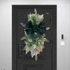 Décorations de Noël Couronne de Noël Swag Pendentifs Ornement Couronne de Noël sans/avec lumière Décoration de fenêtre de porte de maison Fournitures de fête 231211