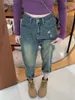 Jeans pour femmes Y2K 2023 Harlan grande taille taille haute amincissante conception élastique rétro déchiré papa fille pantalon