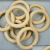 Wood 200Pcs Good Quality Teething Beads Wooden Ring For Diy Jewelry Making Crafts 15 20 25 30 35 Mm Drop Delivery Dha3B