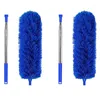 Solutions de lavage de voiture, 2 brosses de nettoyage de gouttières, outil de toiture avec poteau extensible de 8,2 pieds, nettoyeur de protection, facile à enlever, laisser bleu