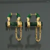 Dangle Earrings Europe Top Quality Amber Green Designer Brand Women Luxury Jewelry Party Runway Gift Trend