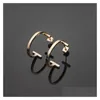 Stud Fashion Acero inoxidable Doble Rose Gold Sier T Pendientes para mujer C Drop Entrega Joyería Pendientes Dhnjw