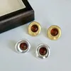 Stud Earrings Vintage Resin Fashion Irregular Metallic For Women Creative Pendientes